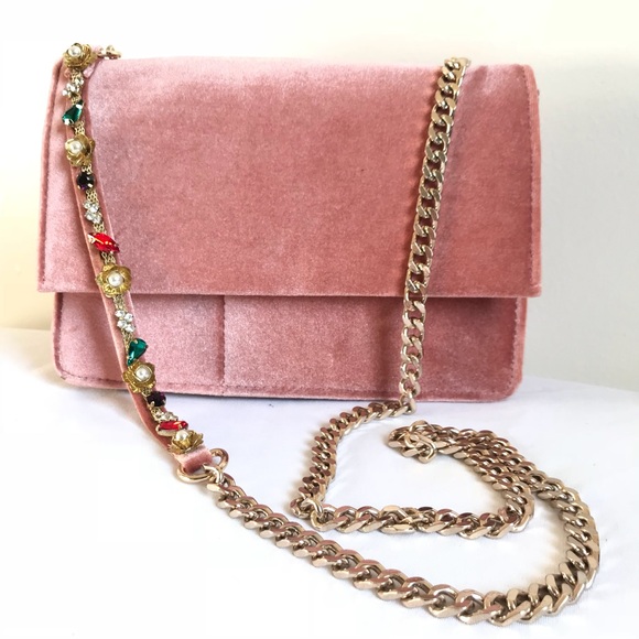 zara rose gold bag